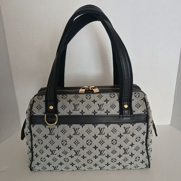 Authentic Louis Vuitton Josephine PM Navy Monogram Mini Boston Bag - Picture 1 of 14